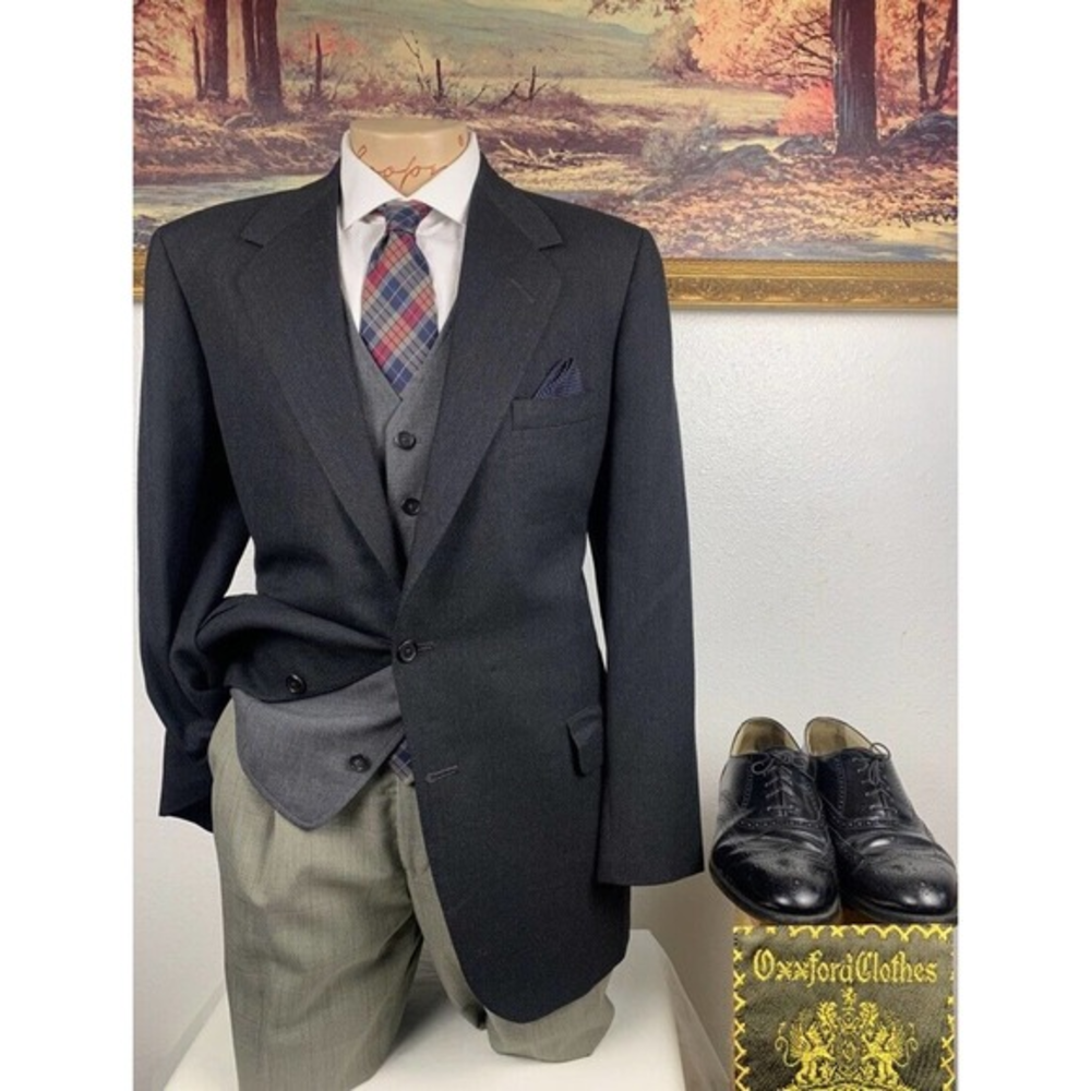 42L Oxxford‎ Onwentsia Charcoal Gray Sport Coat